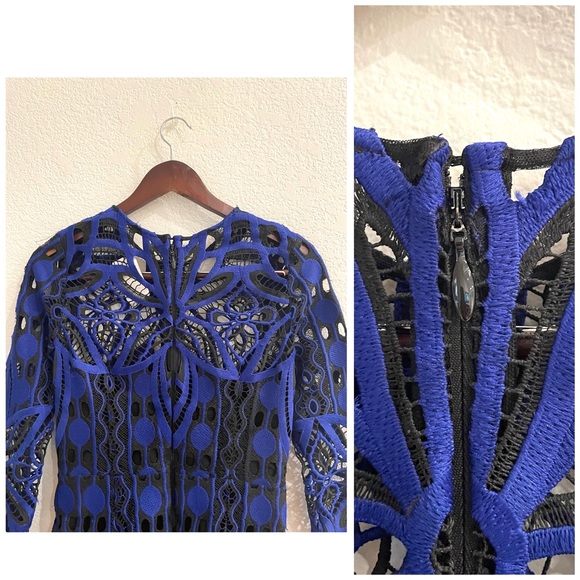 NWT Thurley Nightfall Lace Overlay Crochet Midi Sheath Dress - Picture 14 of 16